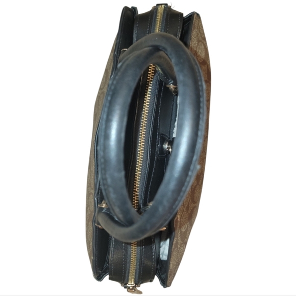 Vintage Coach Lillie Signature Carryall In Signatue Canvas Gold Tone Hardware - Picture 9 of 16